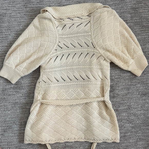 YTG Juicy Couture Open Knit Wrap Cardigan Womans SZ Med Y2k Coquette Romantic - Picture 5 of 14